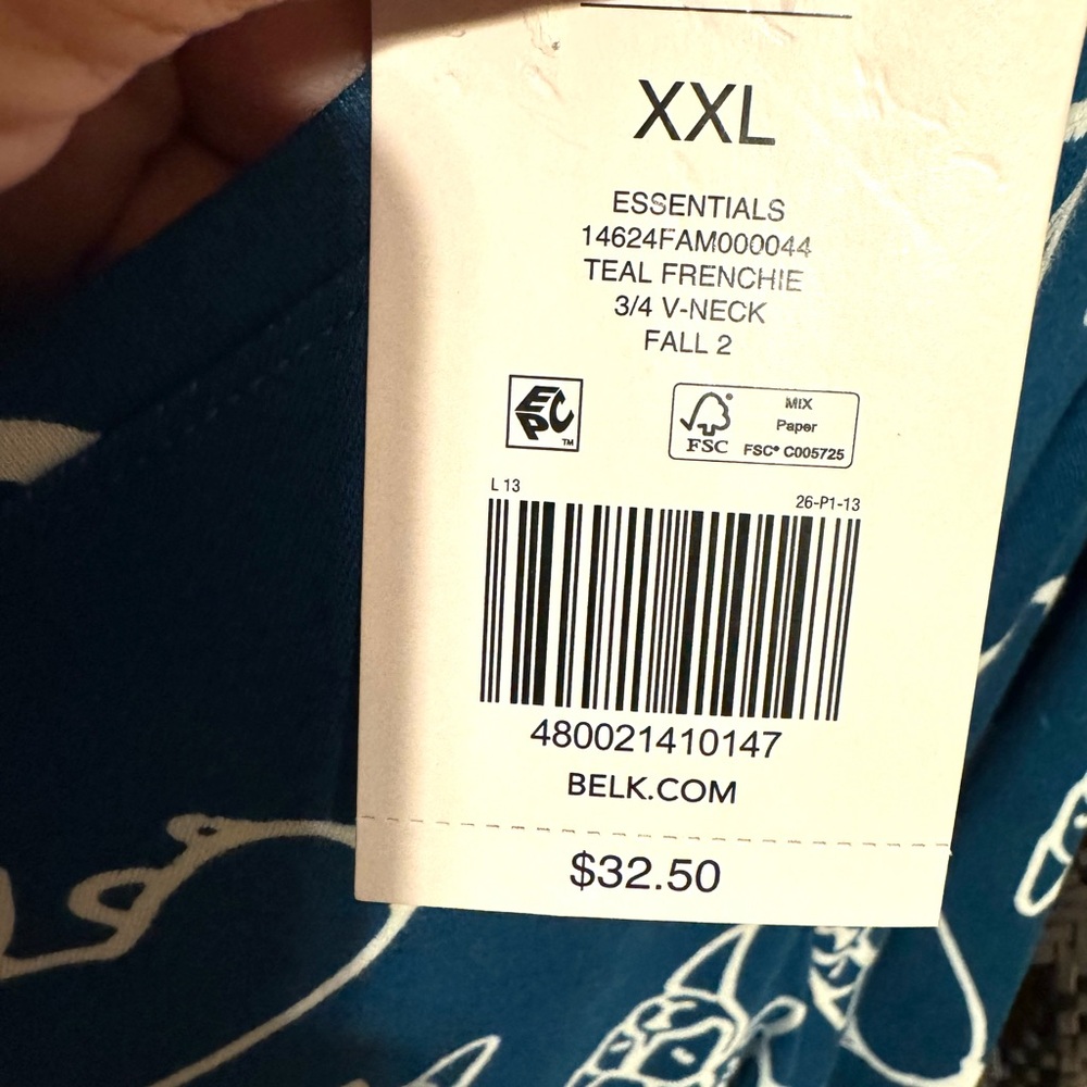 NWT  Teal FRENCHIE Dog Print  Top PLUS: 2X    #CL - Picture 8 of 8